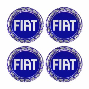 CALOTA CENTRO RODA FIAT AZUL 48MM (JOGO)
