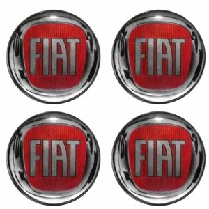 CALOTA CENTRO RODA FIAT VERM 51MM (JOGO)
