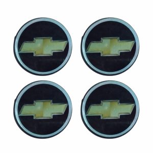 CALOTA CENTRO RODA GM 51MM PRETA/DOURA (JOGO)