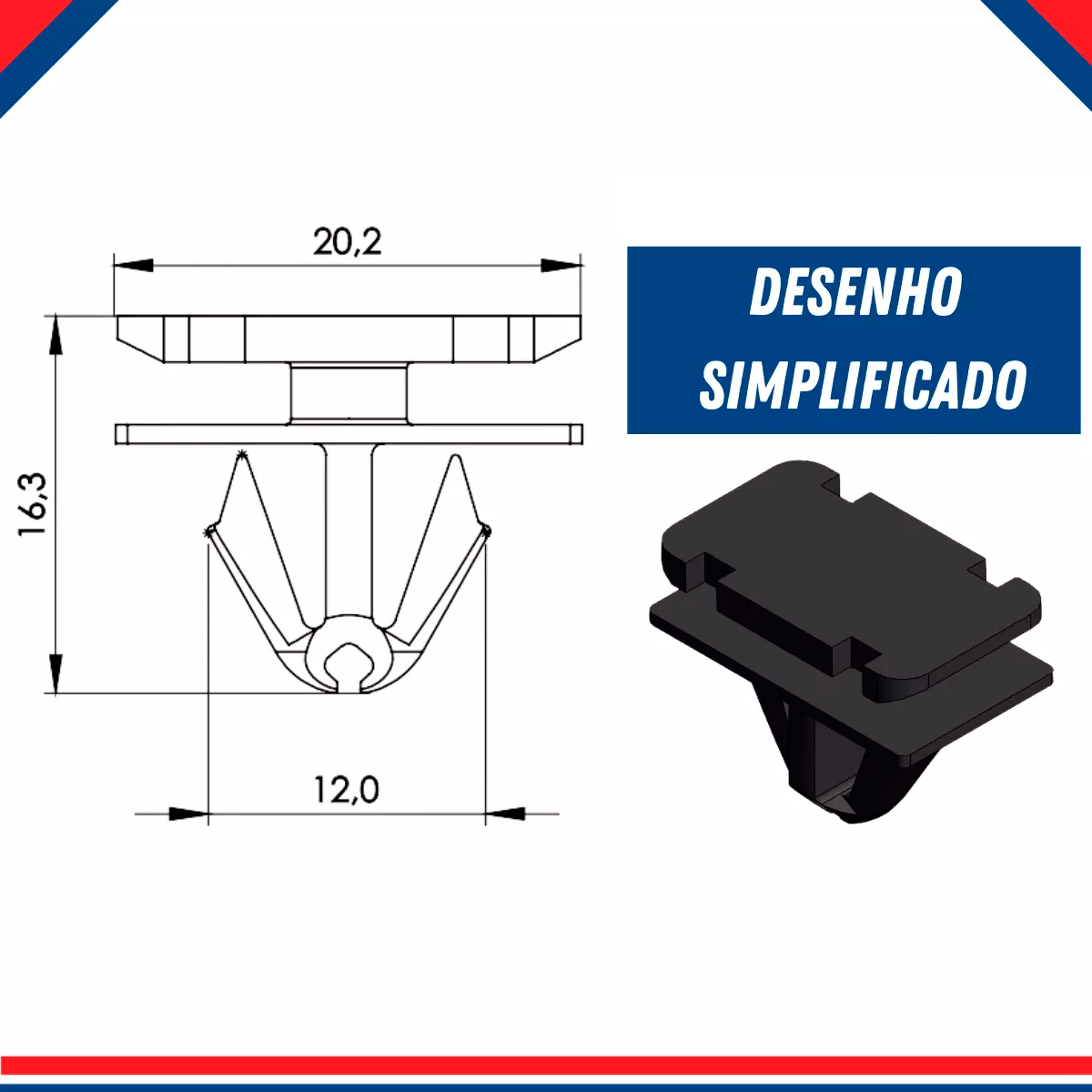 PRESILHA MOLD PARAL COMPASS 16/ - Imagem 2